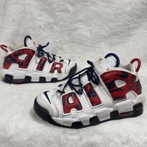 Nike Air More Uptempo GS USA Red Navy Camo CZ7885-100 Youth Size 5Y Basketball S